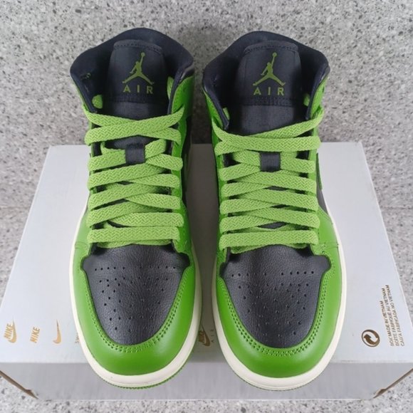 Women's Nike Air Jordan 1 Mid Altitude Green Sneakers - Size 6 Shoes - Picture 5 of 12